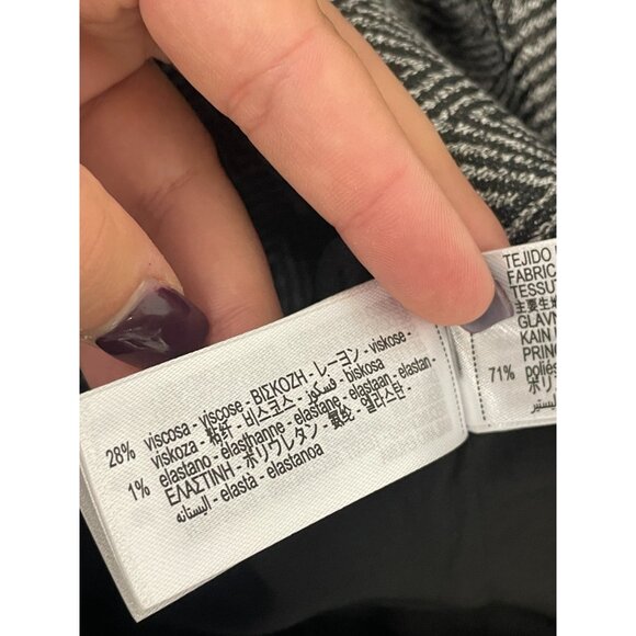 Zara Womens Herringbone Blazer Jacket Medium M Black Gray  Hooded 4387/368 NWT - Picture 13 of 16